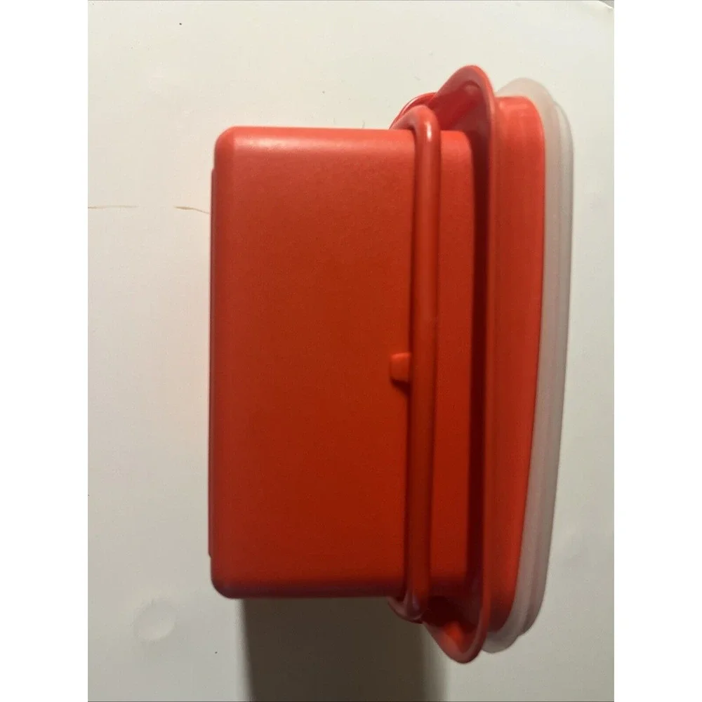 Vintage TUPPERWARE 1970s RED PACK N GO Lunch Box Container 8